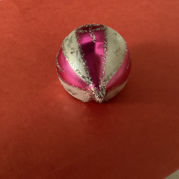 Ornament Christmas Poland Teardrop Heavy Glitter Indent Mirror Reflector 3 1/2in - Picture 10 of 12